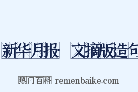 新华月报·文摘版造句是什么意思的图片